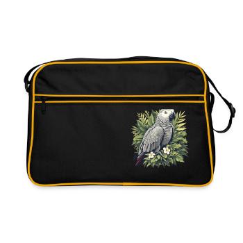 African grey parrots - Retro Bag - black/gold - Front