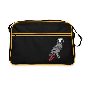 African grey parrots - Retro Bag - black/gold - Front