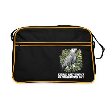 African grey parrots - Retro Bag - black/gold - Front