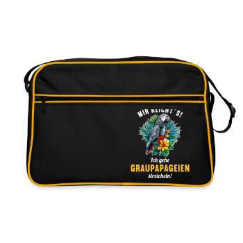 African grey parrots - Retro Bag - black/gold - Front