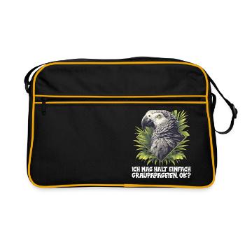 African grey parrots - Retro Bag - black/gold - Front