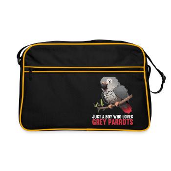 African grey parrots - Retro Bag - black/gold - Front