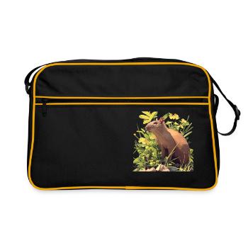 Agouti Agutis Aguti - Retro Tasche - Schwarz/Gold - Vorne