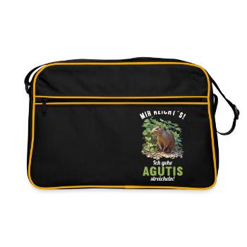 Agouti Agutis Aguti - Retro Tasche - Schwarz/Gold - Vorne