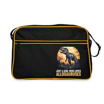 Allosaurier Allosaurus - Retro Tasche - Schwarz/Gold - Vorne