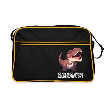 Allosaurier Allosaurus - Retro Tasche - Schwarz/Gold - Vorne