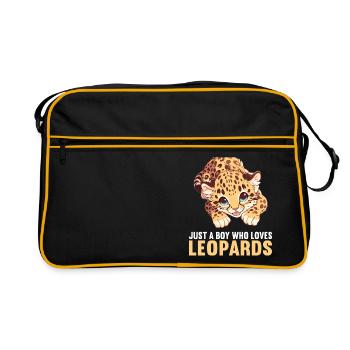 Leoparden Leopard - Retro Tasche - Schwarz/Gold - Vorne