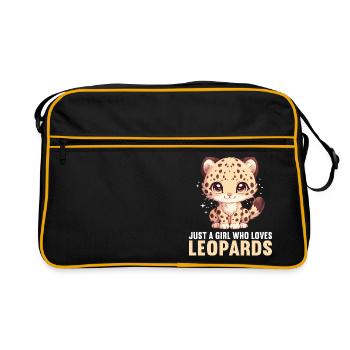 Leoparden Leopard - Retro Tasche - Schwarz/Gold - Vorne