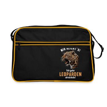 Leoparden Leopard - Retro Tasche - Schwarz/Gold - Vorne