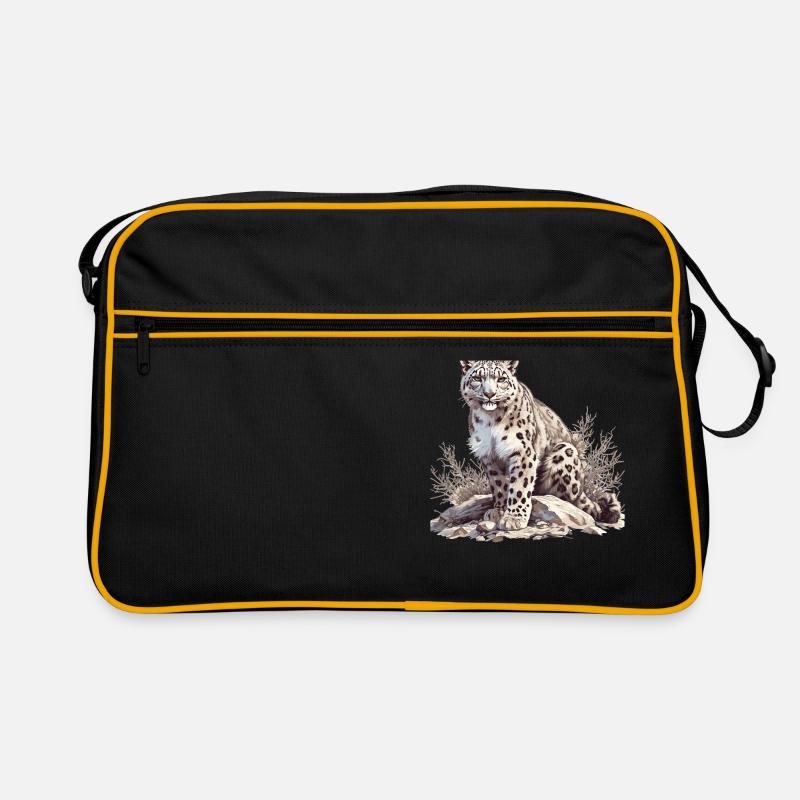 Snow Leopard Schneeleoparden Schneeleopard Retro Tasche