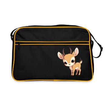 Antelope Antilopen Antilope - Retro Tasche - Schwarz/Gold - Vorne