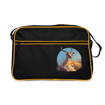 Antelope Antilopen Antilope - Retro Tasche - Schwarz/Gold - Vorne