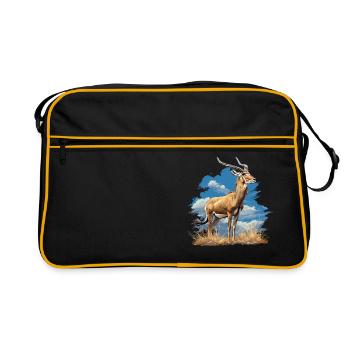 Antelope Antilopen Antilope - Retro Tasche - Schwarz/Gold - Vorne