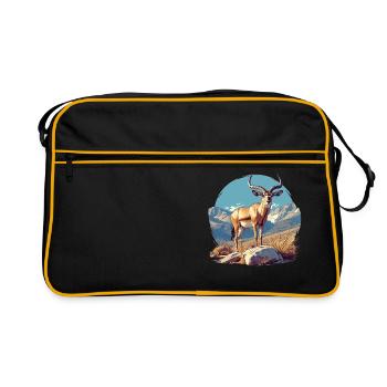 Antelope Antilopen Antilope - Retro Tasche - Schwarz/Gold - Vorne