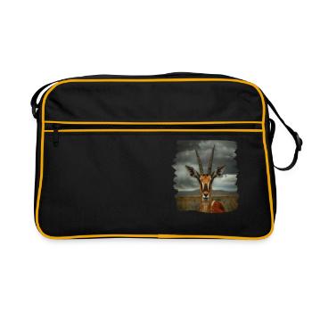 Antelope Antilopen Antilope - Retro Tasche - Schwarz/Gold - Vorne