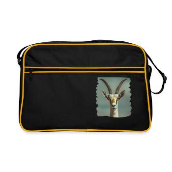 Antelope Antilopen Antilope - Retro Tasche - Schwarz/Gold - Vorne