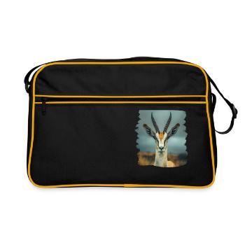 Antelope Antilopen Antilope - Retro Tasche - Schwarz/Gold - Vorne