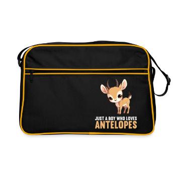 Antelope Antilopen Antilope - Retro Tasche - Schwarz/Gold - Vorne
