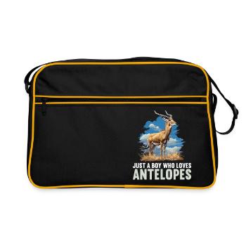 Antelope Antilopen Antilope - Retro Tasche - Schwarz/Gold - Vorne