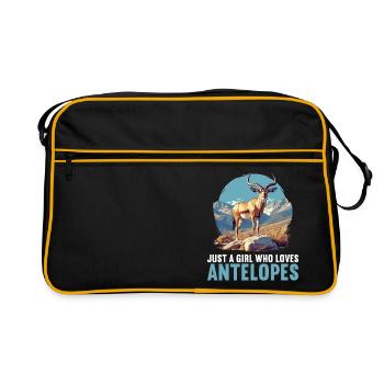 Antelope Antilopen Antilope - Retro Tasche - Schwarz/Gold - Vorne