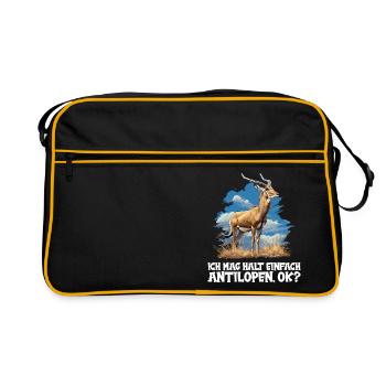 Antelope Antilopen Antilope - Retro Tasche - Schwarz/Gold - Vorne