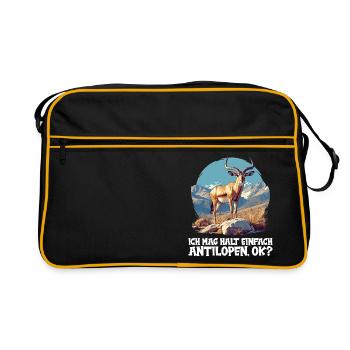 Antelope Antilopen Antilope - Retro Tasche - Schwarz/Gold - Vorne