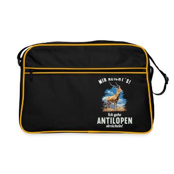 Antelope Antilopen Antilope - Retro Tasche - Schwarz/Gold - Vorne