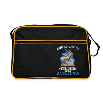 Antelope Antilopen Antilope - Retro Tasche - Schwarz/Gold - Vorne