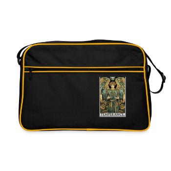 Tarotkarten Tarotkarte Temperance Mäßigkeit - Retro Tasche - Schwarz/Gold - Vorne