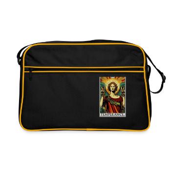 Tarotkarten Tarotkarte Temperance Mäßigkeit - Retro Tasche - Schwarz/Gold - Vorne