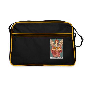 Tarotkarten Tarotkarte Temperance Mäßigkeit - Retro Tasche - Schwarz/Gold - Vorne