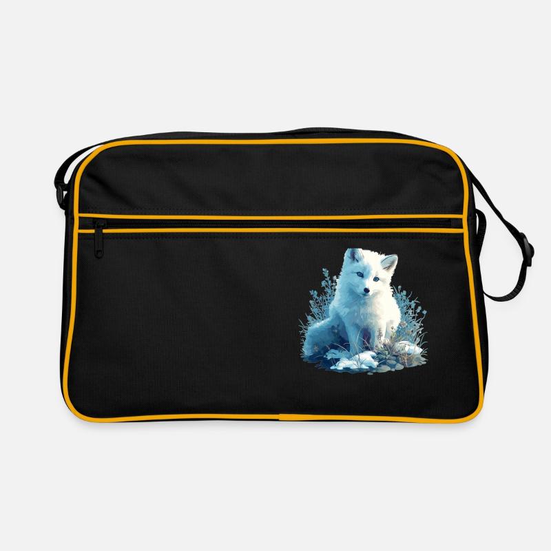Arctic Fox Polarfüchse Polarfuchs - Retro Tasche - Schwarz/Gold