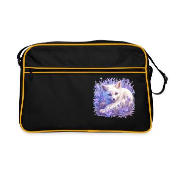Arctic Fox Polarfüchse Polarfuchs - Retro Tasche - Schwarz/Gold - Vorne