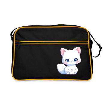Arctic Fox Polarfüchse Polarfuchs - Retro Tasche - Schwarz/Gold - Vorne