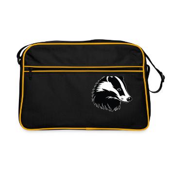 Badger Dachse Dachs - Retro Tasche - Schwarz/Gold - Vorne
