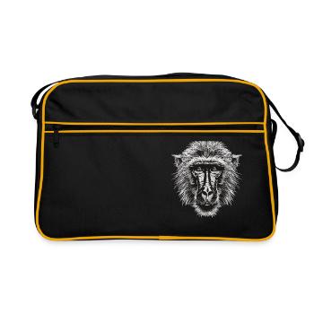 Baboon Paviane Pavian - Retro Bag - black/gold - Front