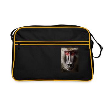 Baboon Paviane Pavian - Retro Bag - black/gold - Front