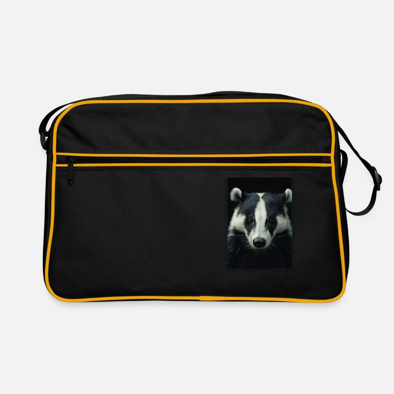 Badger Dachse Dachs - Retro Tasche - Schwarz/Gold