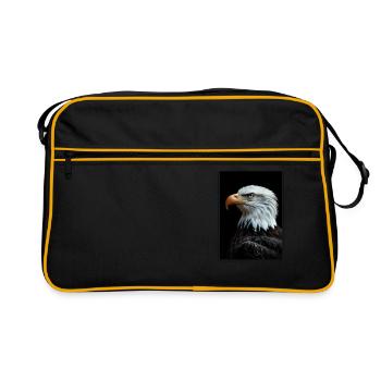 Bald Eagle Weißkopfseeadler - Retro Tasche - Schwarz/Gold - Vorne
