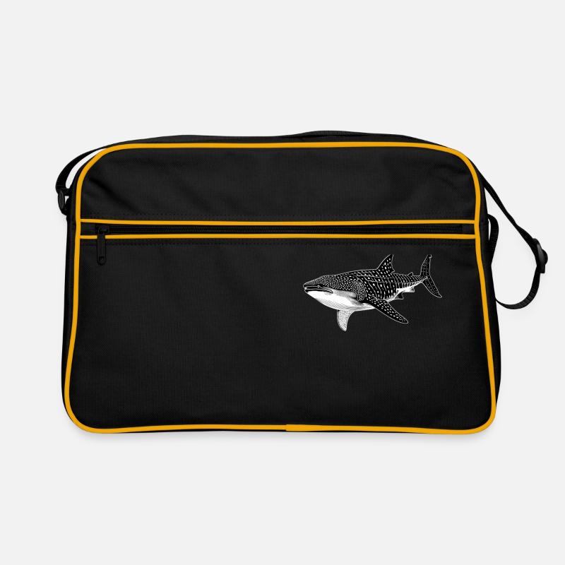 Whale Shark Walhaie Walhai - Retro Tasche - Schwarz/Gold