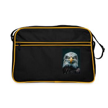 Bald Eagle Weißkopfseeadler - Retro Tasche - Schwarz/Gold - Vorne