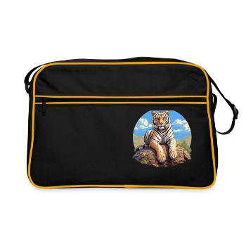 Bengal Tiger King Tiger - Retro Bag - black/gold - Front