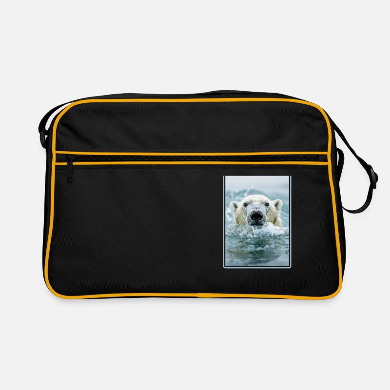 Polar Bear Eisbären Eisbär - Retro Tasche - Schwarz/Gold