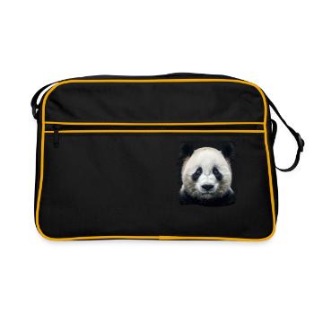 Giant Panda Große Pandas Großer Panda - Retro Tasche - Schwarz/Gold - Vorne