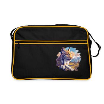 Lynx Luchse Luchs - Sac Retro - noir/or - Devant