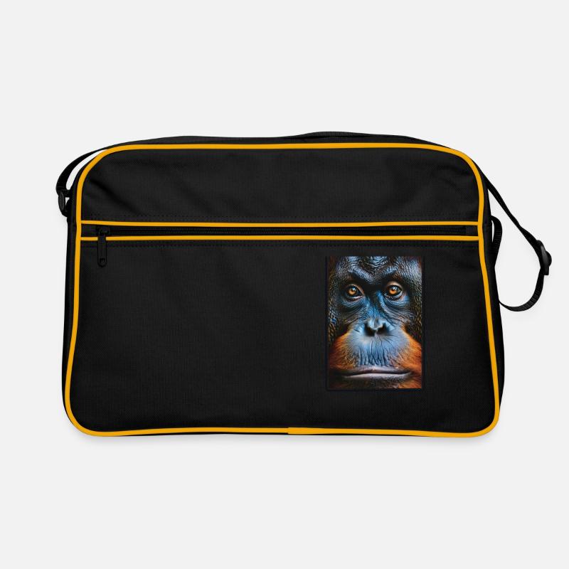 Orangutan Orang-Utans Orang-Utan - Retro Tasche - Schwarz/Gold