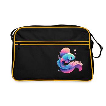 Bettas Betta Poisson Betta - Sac Retro - noir/or - Devant