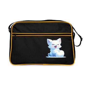 Arctic Fox Polarfüchse Polarfuchs - Retro Tasche - Schwarz/Gold - Vorne