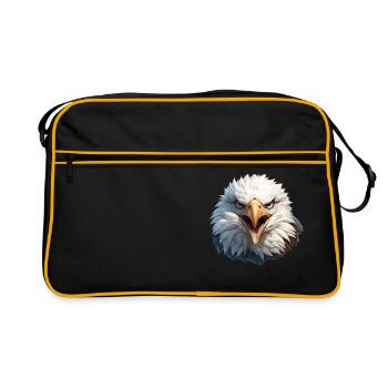 Bald Eagle Weißkopfseeadler - Retro Tasche - Schwarz/Gold - Vorne