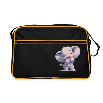 Elephant Elefanten Elefant - Retro Bag - black/gold - Front